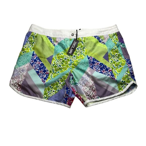 2-9 MR TURK NWT Men's Swim Shorts Floral Geometric Size 30 - Picture 1 of 6